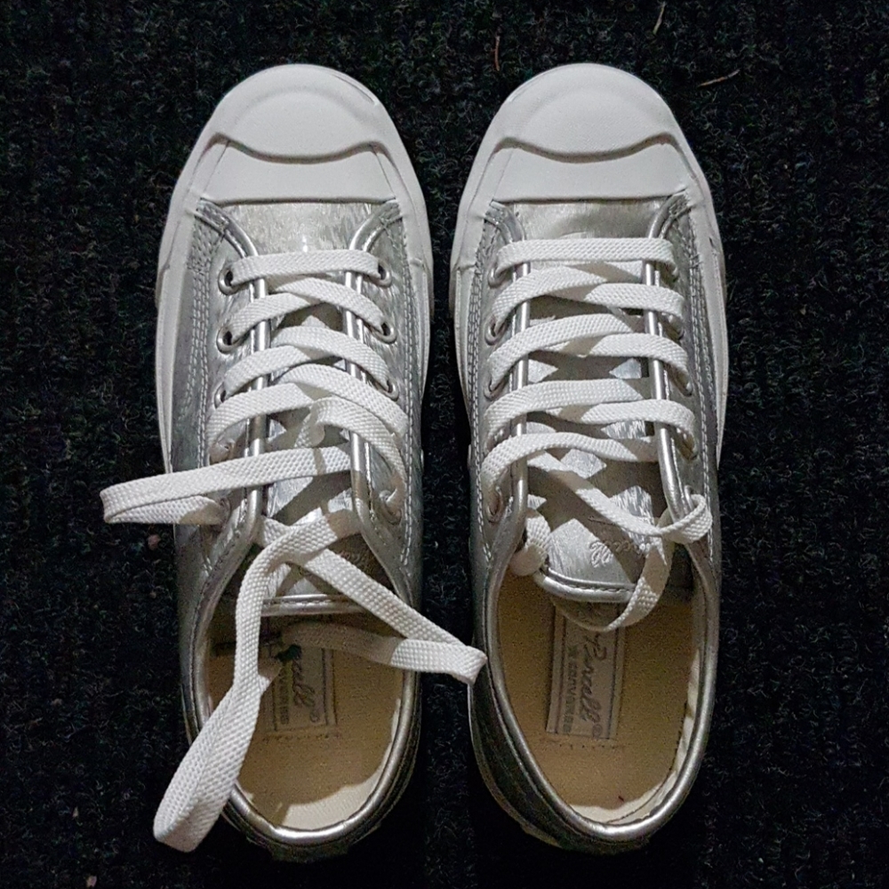 Silver Converse by Jack Purcell